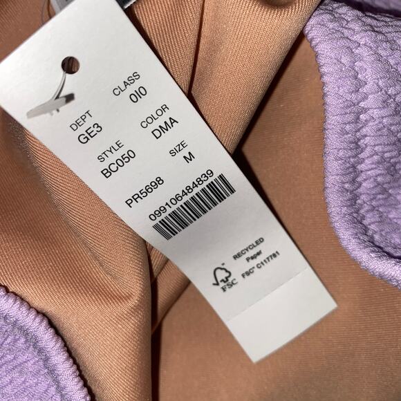 New J. Crew Textured Curved Cheeky Bikini Swim Bathing Suit Bottom Size Medium - Picture 7 of 8